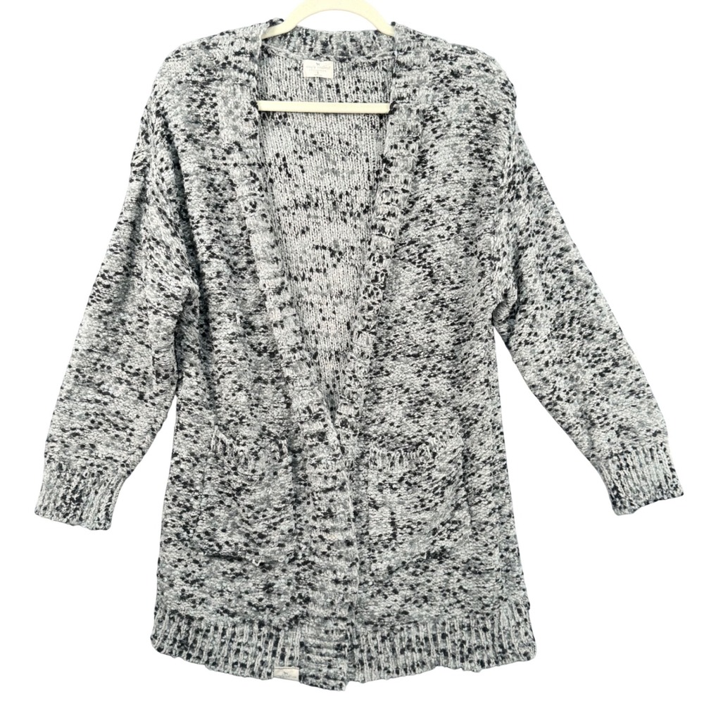 Oversized Simply‎ Southern S Open Front Cardigan Popcorn Knit Pocket Longline